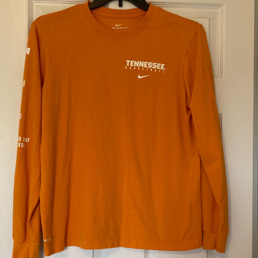 Nike Men's Orange Tennessee Basketball Long Sleeve Shirt